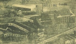 The Marine Hospital complex with the original brick structure on the right, and the post-Civil War additions on the left. (Image: St. Louis Public Library)